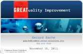 1 Quality Improvement Gerard Dache gdache@common-sense-solutions.biz 703-474-7939 November 16, 2011.