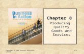Copyright © 2009 Pearson Education Canada8-1 Chapter 8 Producing Quality Goods and Services.