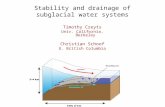 Stability and drainage of subglacial water systems Timothy Creyts Univ. California, Berkeley Christian Schoof U. British Columbia.