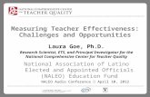 Measuring Teacher Effectiveness: Challenges and Opportunities Laura Goe, Ph.D. Research Scientist, ETS, and Principal Investigator for the National Comprehensive.