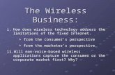 The Wireless Business: i.How does wireless technology address the limitations of the fixed Internet. > from the consumer’s perspective > from the marketer’s.