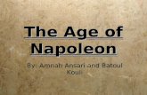 The Age of Napoleon By: Amnah Ansari and Batoul Kouli.
