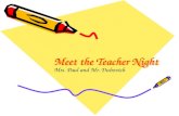 Meet the Teacher Night Mrs. Paul and Mr. Dubovich.
