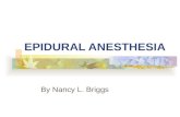EPIDURAL ANESTHESIA By Nancy L. Briggs. 2 Epidural for Labor Pain Relief  Most common choice for labor pain  Provides greatest pain relief  Satisfaction.