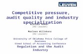 Competitive pressure, audit quality and industry specialization Wieteke Numan (KU Leuven) Marleen Willekens (KU Leuven) University of Oklahoma Price College.