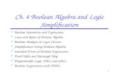 1 Ch. 4 Boolean Algebra and Logic Simplification Boolean Operations and Expressions Laws and Rules of Boolean Algebra Boolean Analysis of Logic Circuits