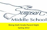 Rising Sixth Grade Parent Night Spring 2012. Vision Statement EDUCATIONAL EXCELLENCE FOR ALL Mission Statement The mission of Simpson Middle School is.