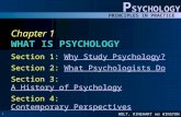 HOLT, RINEHART AND WINSTON P SYCHOLOGY PRINCIPLES IN PRACTICE 1 Chapter 1 WHAT IS PSYCHOLOGY Section 1: Why Study Psychology?Why Study Psychology? Section.