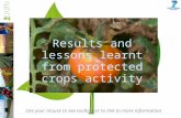 Results and lessons learnt from protected crops activity Use your mouse to see tooltips or to link to more information.