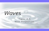 Waves Topic 4.5 Wave Properties. Wave Behaviour v Reflection in one dimension.