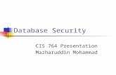 Database Security CIS 764 Presentation Mazharuddin Mohammad.