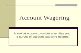 Account Wagering A look at account provider amenities and a survey of account wagering holders.