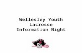 Wellesley Youth Lacrosse Information Night. Wellesley Youth Lacrosse Program Goals and Philosophy have fun!!! teach sportsmanship and life lessons through.