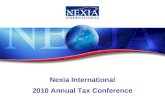 Nexia International 2010 Annual Tax Conference. Tax Conference Norbert Neu Chairman.