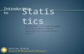 Statistics Introduction to Statistic [stuh-tis-tik] noun. A numerical fact or datum, especially one computed from a sample.