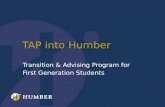 TAP into Humber Transition & Advising Program for First Generation Students.