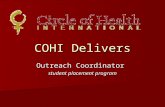 COHI Delivers Outreach Coordinator student placement program.