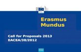 Erasmus Mundus Call for Proposals 2013 EACEA/38/2012