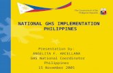 NATIONAL GHS IMPLEMENTATION PHILIPPINES Presentation by: ANGELITA F. ARCELLANA GHS National Coordinator Philippines 15 November 2005.