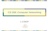 CS 268: Computer Networking L-3 BGP. 2 Outline BGP ASes, Policies BGP Attributes BGP Path Selection iBGP.