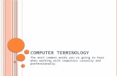 C OMPUTER T ERMINOLOGY The most common words you’re going to hear when working with computers casually and professionally.