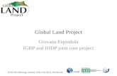 IGBP IPO Meeting, January 15th-17th 2013, Stockholm Global Land Project Giovana Espindola IGBP and IHDP joint core project.