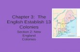 Chapter 3: The English Establish 13 Colonies Section 2: New England Colonies.