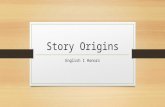 Story Origins English I Honors. Warm Up: 20 Second Story Partner up. Think of the last story you encountered. The story can be true or fictional. In turns,