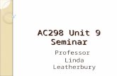 AC298 Unit 9 Seminar Professor Linda Leatherbury.