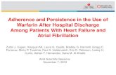 Adherence and Persistence in the Use of Warfarin After Hospital Discharge Among Patients With Heart Failure and Atrial Fibrillation Zubin J. Eapen, Xiaojuan.