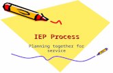 IEP Process Planning together for service. IEP Individualized Education Plan “A written statement for a child with a disability that is developed, reviewed,