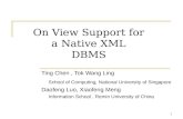 1 On View Support for a Native XML DBMS Ting Chen, Tok Wang Ling School of Computing, National University of Singapore Daofeng Luo, Xiaofeng Meng Information.