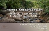 ALABAMA FORESTRY COMMISSION Forest Certification What Is It and How Does It Affect Water Quality Jim Jeter, State BMP Coordinator.