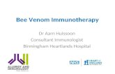 Bee Venom Immunotherapy Dr Aarn Huissoon Consultant Immunologist Birmingham Heartlands Hospital.