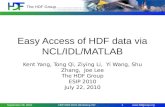 Www.hdfgroup.org The HDF Group September 28, 2010HDF/HDF-EOS Workshop XIV1 Easy Access of HDF data via NCL/IDL/MATLAB Kent Yang, Tong Qi, Ziying Li, Yi.