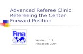 Advanced Referee Clinic: Refereeing the Center Forward Position Version: 1.2 Released: 2004.