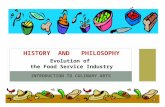 INTRODUCTION TO CULINARY ARTS HISTORY AND PHILOSOPHY Evolution of the Food Service Industry.