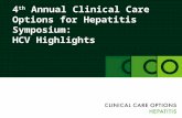 4 th Annual Clinical Care Options for Hepatitis Symposium: HCV Highlights.