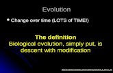 Evolution Change over time (LOTS of TIME!) Change over time (LOTS of TIME!)  The definition.