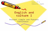 English and culture I Present simple and Present Continuous. Curso: 8º A Subsector: Inglés.