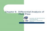 Chapter 9: Differential Analysis of Fluid Flow SCHOOL OF BIOPROCESS ENGINEERING, UNIVERSITI MALAYSIA PERLIS.