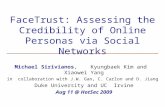 FaceTrust: Assessing the Credibility of Online Personas via Social Networks Michael Sirivianos, Kyungbaek Kim and Xiaowei Yang in collaboration with J.W.