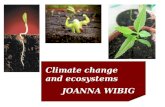 Climate change and ecosystems JOANNA WIBIG.  Changes of timing of phenophases  Changes in ranges of species and biomes  Biodiversity  Ecosystems productivity.