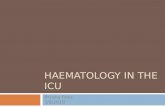 HAEMATOLOGY IN THE ICU Bryony Ross 3/8/2010. Topics  Anaemia  Thrombocytopaenia  DIC/TTP/HUS  HITTS – Blood products and their use  Selected Recombinant.