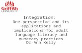 Dr Ann Kelly Integration: One perspective and its applications and implications for adult language literacy and numeracy practices.
