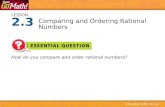 LESSON How do you compare and order rational numbers? Comparing and Ordering Rational Numbers 2.3