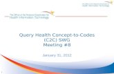 Query Health Concept-to-Codes (C2C) SWG Meeting #8 January 31, 2012 1.