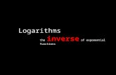 Logarithms the inverse of exponential functions. The logarithmic functions help us work easily with very large or very small numbers…. While calculators.