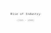 Rise of Industry (1865 – 1900). Topics Immigration Leading industrialists: - “Captains of Industry” or “Robber Baron” Working conditions and life for.