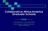 Collaborative Africa-America Graduate Schools A Presentation at Synergy 2002 Orlando Taylor & Wayne Patterson Howard University.